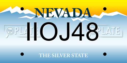 IIOJ48 Nevada License Plate
