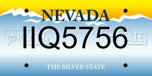 IIQ5756 Nevada License Plate
