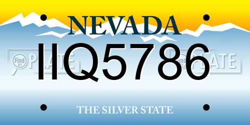 IIQ5786 Nevada License Plate