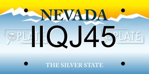 IIQJ45 Nevada License Plate