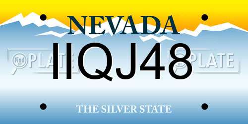 IIQJ48 Nevada License Plate