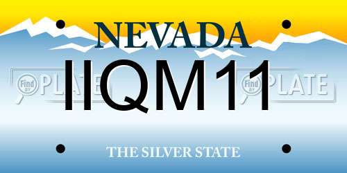 IIQM11 Nevada License Plate
