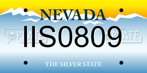 IIS0809 Nevada License Plate