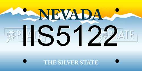 IIS5122 Nevada License Plate