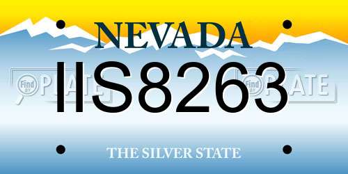 IIS8263 Nevada License Plate