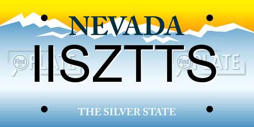 IISZTTS Nevada License Plate