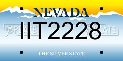 IIT2228 Nevada License Plate