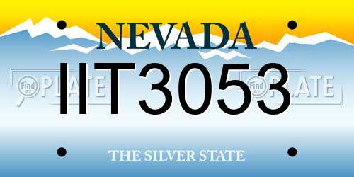 IIT3053 Nevada License Plate