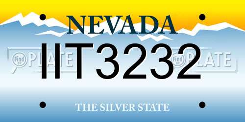 IIT3232 Nevada License Plate