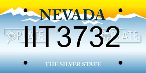 IIT3732 Nevada License Plate