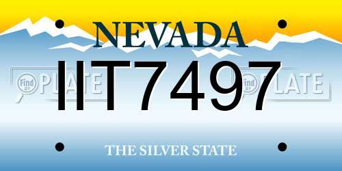 IIT7497 Nevada License Plate