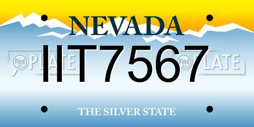 IIT7567 Nevada License Plate