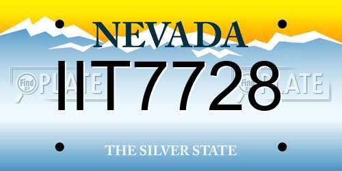 IIT7728 Nevada License Plate