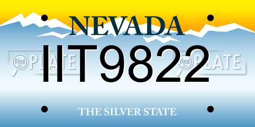 IIT9822 Nevada License Plate