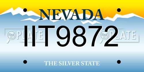 IIT9872 Nevada License Plate