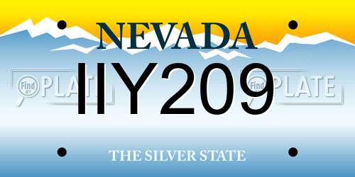 IIY209 Nevada License Plate