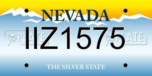 IIZ1575 Nevada License Plate