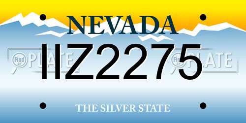 IIZ2275 Nevada License Plate
