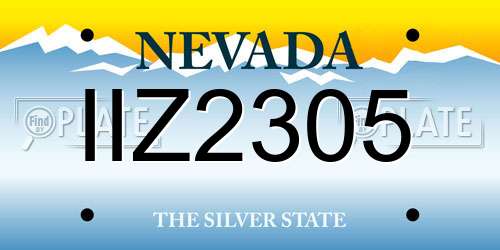 IIZ2305 Nevada License Plate