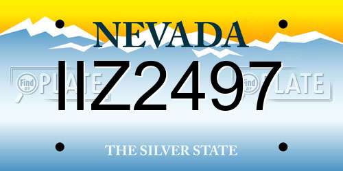 IIZ2497 Nevada License Plate