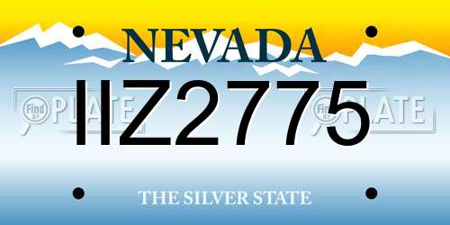 IIZ2775 Nevada License Plate