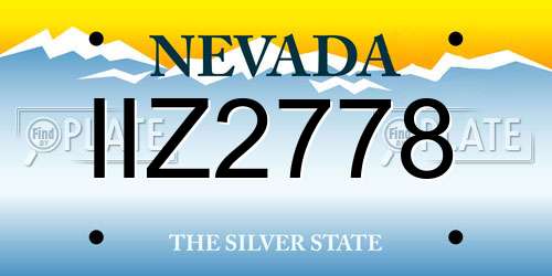 IIZ2778 Nevada License Plate