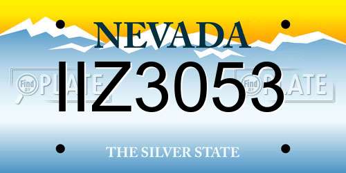 IIZ3053 Nevada License Plate