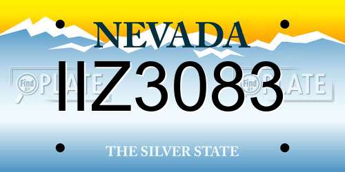 IIZ3083 Nevada License Plate