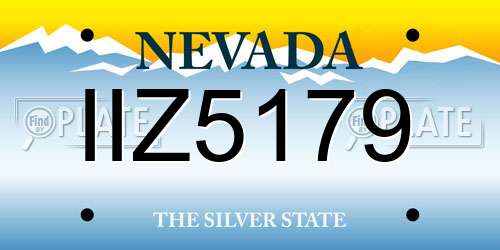 IIZ5179 Nevada License Plate