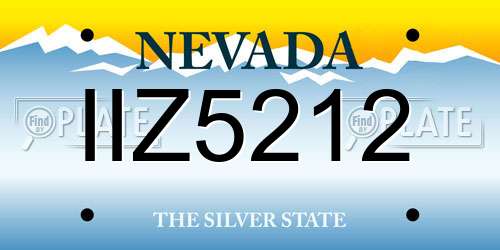 IIZ5212 Nevada License Plate