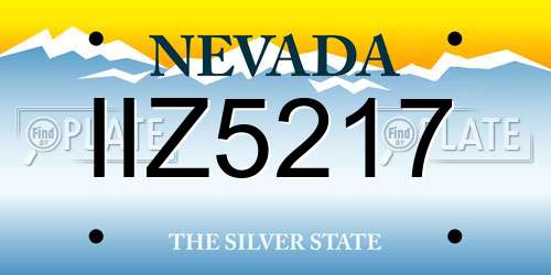 IIZ5217 Nevada License Plate