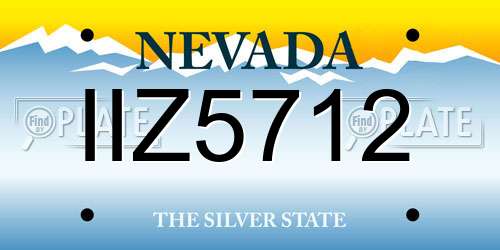 IIZ5712 Nevada License Plate