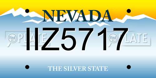 IIZ5717 Nevada License Plate