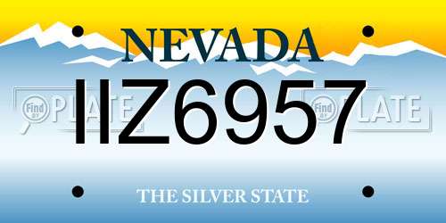 IIZ6957 Nevada License Plate