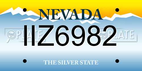 IIZ6982 Nevada License Plate