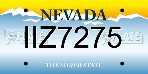 IIZ7275 Nevada License Plate