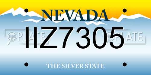 IIZ7305 Nevada License Plate