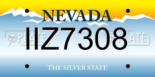 IIZ7308 Nevada License Plate