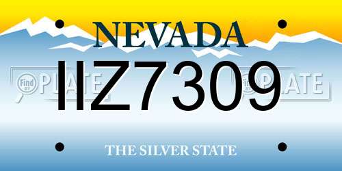 IIZ7309 Nevada License Plate