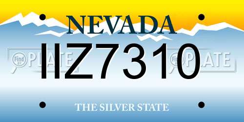 IIZ7310 Nevada License Plate