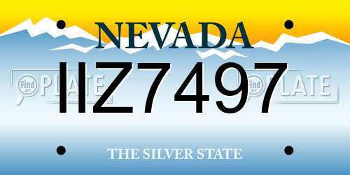 IIZ7497 Nevada License Plate