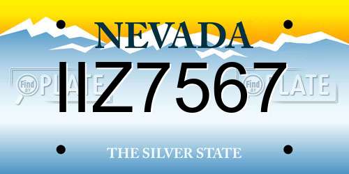 IIZ7567 Nevada License Plate