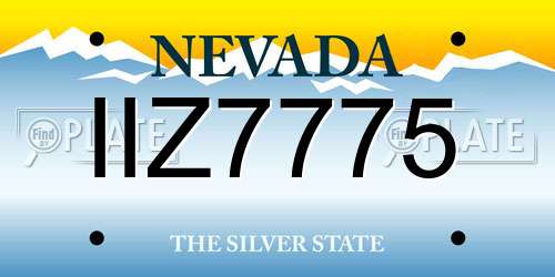 IIZ7775 Nevada License Plate