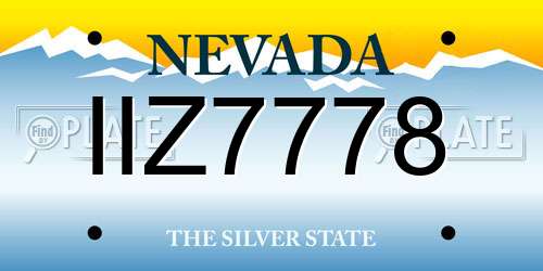 IIZ7778 Nevada License Plate