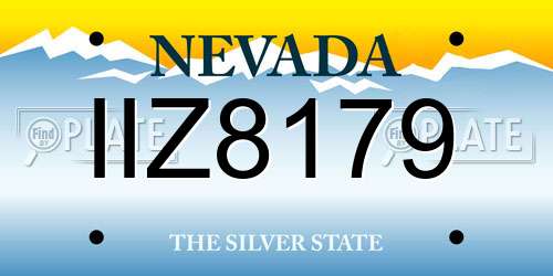 IIZ8179 Nevada License Plate