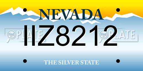 IIZ8212 Nevada License Plate