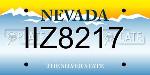 IIZ8217 Nevada License Plate