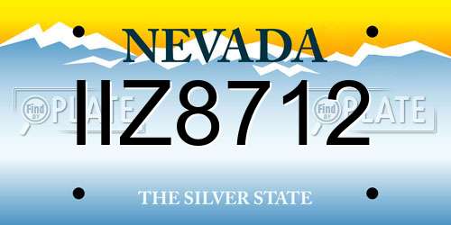 IIZ8712 Nevada License Plate
