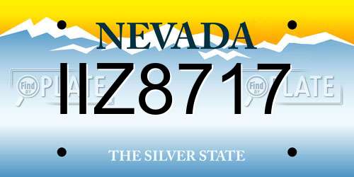 IIZ8717 Nevada License Plate