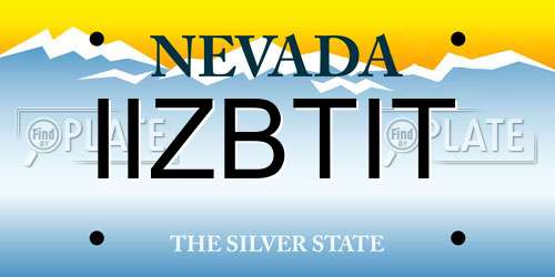 IIZBTIT Nevada License Plate